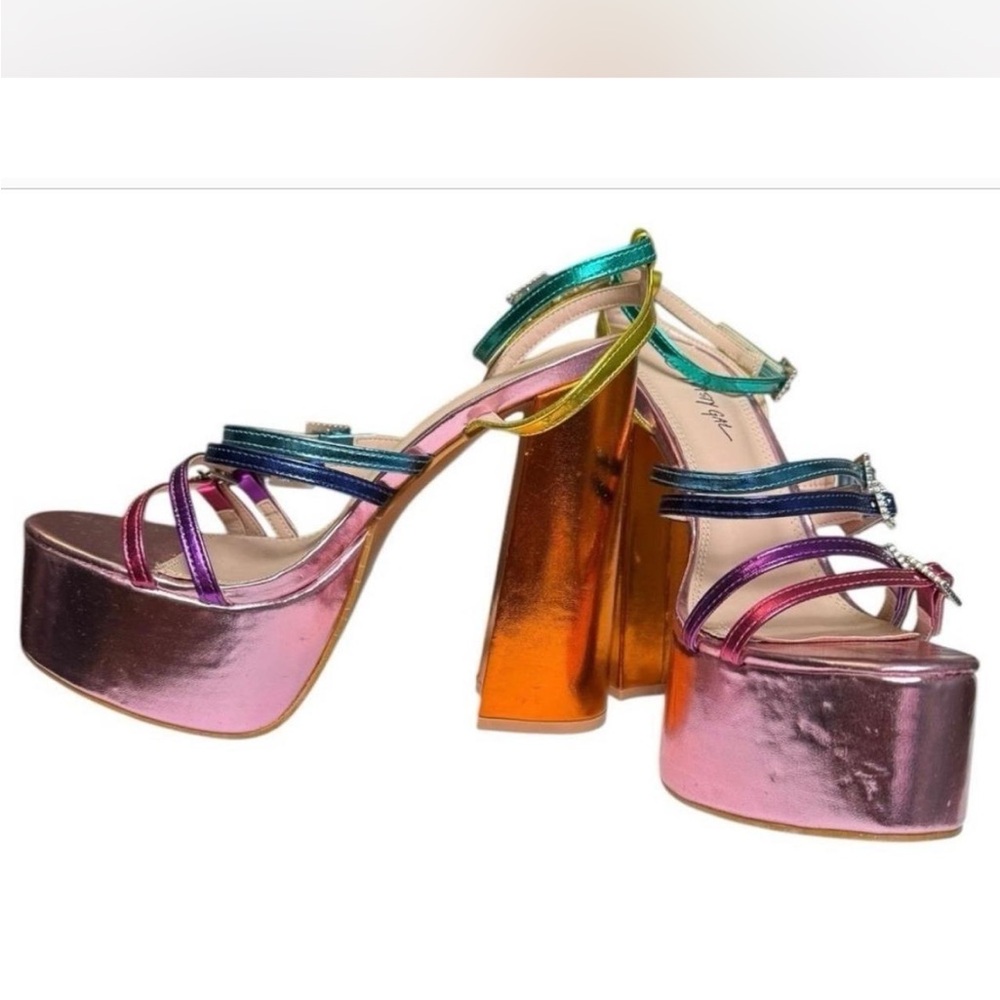 Multicolor Platform Heels - Picture 2 of 4